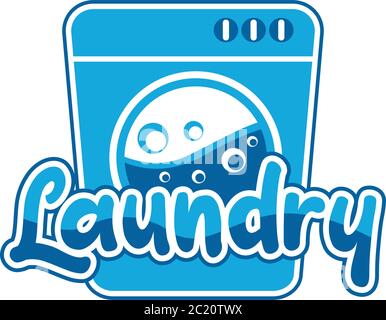 laundry logo for your business isolated on white background, vector illustration Stock Vector