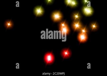 Abstract multicolord blurred bokeh stars effect background stock photo Stock Photo