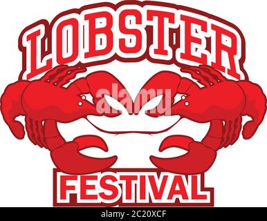 lobster logo for lobster festival isolated on white background. vector illustration Stock Vector