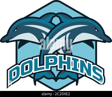 dolphin logo with text space for your slogan / tag line, vector illustration Stock Vector