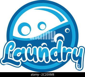 laundry logo for your business isolated on white background, vector illustration Stock Vector