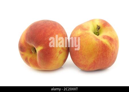 fresh nectarines on a white background Stock Photo