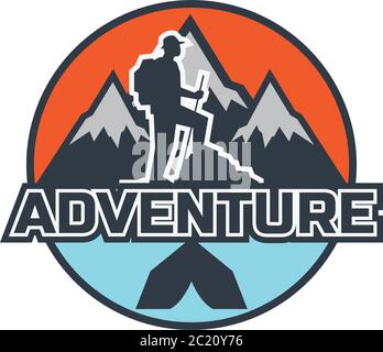 adventure logo with text space for your slogan / tag line, vector illustration Stock Vector
