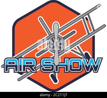 air show logo isolated on white background. vector illustration Stock Vector