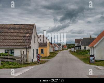 Main street in small village LildStrand, Thy Denmark Stock Photo
