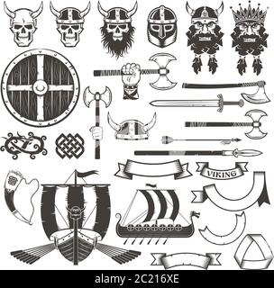 Viking items Stock Vector