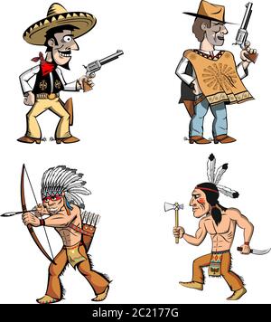 Native american indians man in traditional costume Stock Vector Image ...