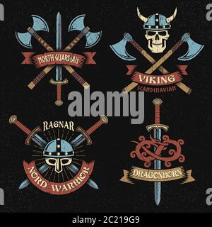 viking color logo Stock Vector