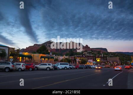 Sedona Evening Cityscape Stock Photo