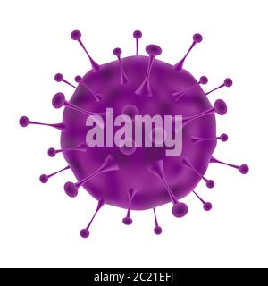 Realistic microscopic virus isolated on white background vector illustration Stock Vector