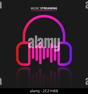 Music streaming icon, vector illustration Stock Vector