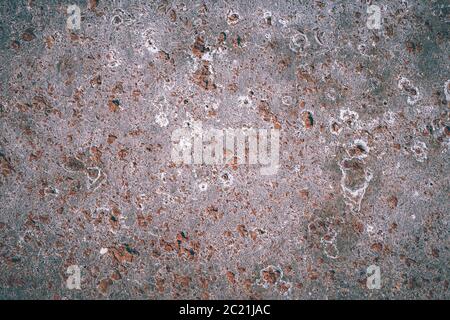 The surface of a rough old wall or tile with pores, scratches, scuffs. Abstract trendy grunge vintage textured background. Stock Photo