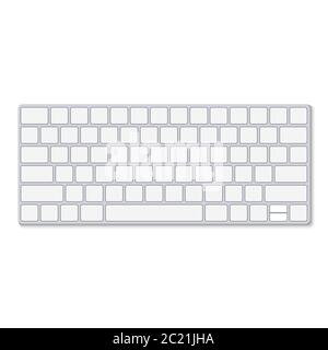 Top view of keyboard Isolated on white background, vector illustration Stock Vector