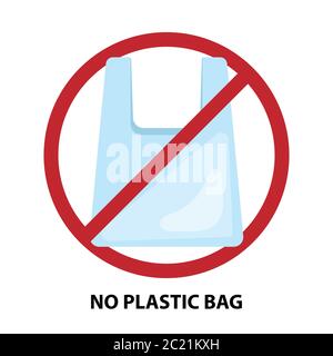 No plastic bag slogan, vector illustration Stock Vector