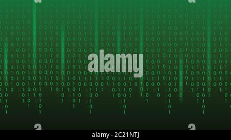 Matrix binary code green abstract technology background, vector illustration Stock Vector
