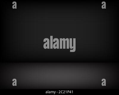 Abstract dark gray cement wall  room gradient background, vector illustration Stock Vector