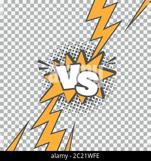 Versus VS letters fight background  in flat comics style design with halftone, vector illustration Stock Vector
