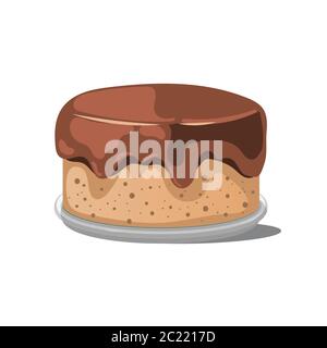 Chocolate cake, vector illustration Stock Vector