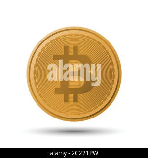Bitcoin cryptocurrency coin, vector illustration Stock Vector