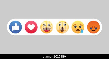 Emoji social network reactions icon, vector illustration Stock Vector
