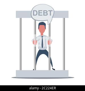 Payment of taxes and of debt to the state. Concept of financial crisis and problems. Risk management. Debt exemption. loan Stock Vector