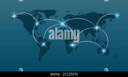 Global network connection, internet and global connection concept, vector illustration Stock Vector