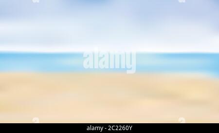 Blurred summer beach, background summer concept, vector illustration Stock Vector