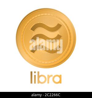 Libra cryptocurrency coin, vector illustration Stock Vector
