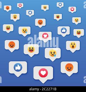 Social network reactions icon background, vector illustration Stock Vector