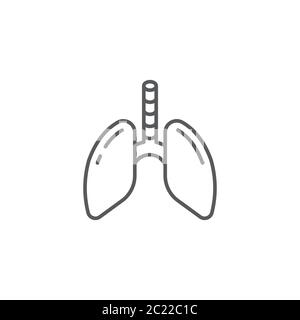 Human lungs vector icon symbol isolated on white background Stock Vector
