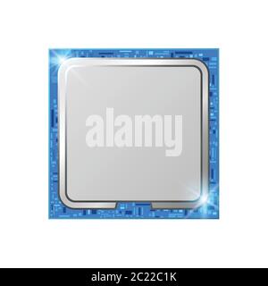 CPU chip electronic, Computer processor, vector illustration Stock Vector