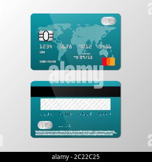 Realistic credit card mockup template, vector illustration Stock Vector