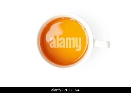 Cup of chamomile tea isolated on white background Stock Photo