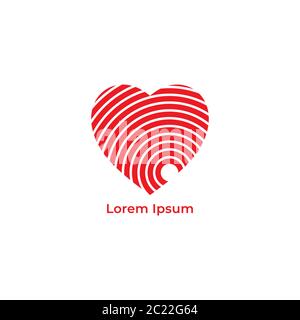 Vibrations from the bottom of the heart vector illustration. Love icon with signal wave design concept. Pictogram logo design template isolated Stock Vector