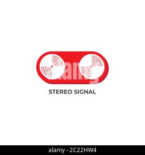 Stereo signal vector illustration. Left and Right signal output design concept. Pictogram logo design template isolated on white background Stock Vector