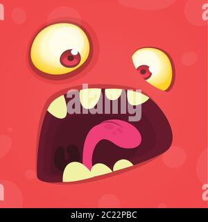 Cartoon angry monster. Vector illustration Stock Vector