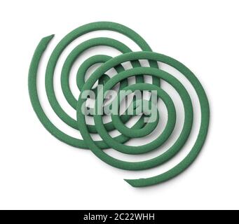 Top view of mosquito repellent coils isolated on white Stock Photo