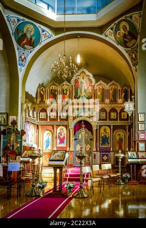 Russian  Orthodox Holy Trinity Church, Strathcona neighbourhood, Vancouver. British Columbia, Canada, Stock Photo