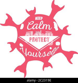 keep calm and protect yourself, poster vector illustration design Stock Vector