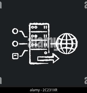 Forward proxy chalk white icon on black background Stock Vector
