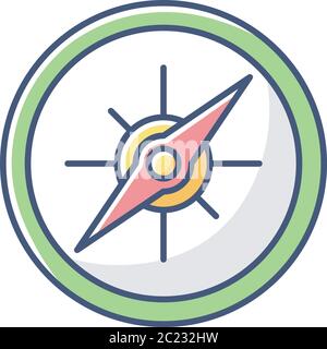Compass RGB color icon Stock Vector