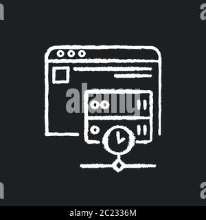 Caching chalk white icon on black background Stock Vector