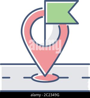 Destination marker RGB color icon Stock Vector