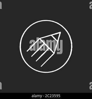 Content writing chalk white icon on black background Stock Vector