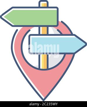 GPS pointer RGB color icon Stock Vector