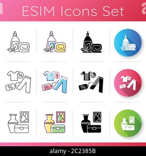 Supermarket products icons set Stock Vector