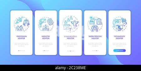 Professional course onboarding mobile app page screen with concepts Stock Vector