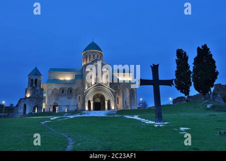 Bagrati Cathedral at the twilight in Kutaisi, Georgia Stock Photo