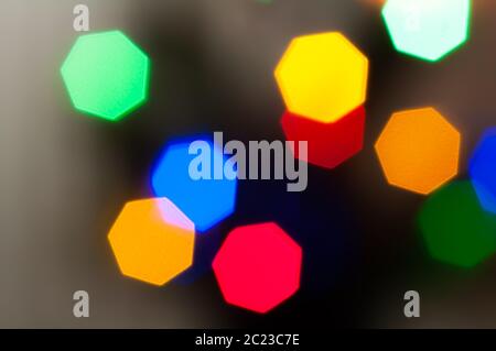 Colourful festive multi-colored circles . Defocused abstract multicolored bokeh lights background Stock Photo