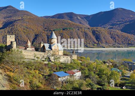 Ananuri Fortress and Monastery in Georgia. Stock Photo
